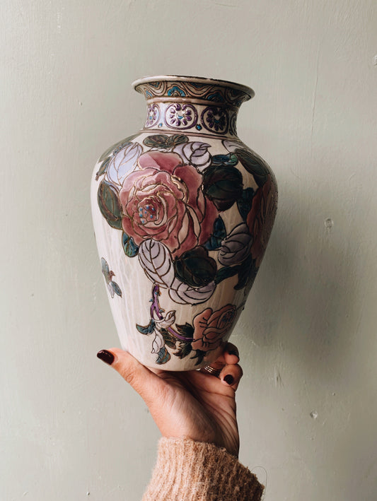 Vintage Eastern Hand~painted Rose & Decorative Rose