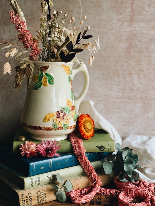 Antique Floral Relief Jug