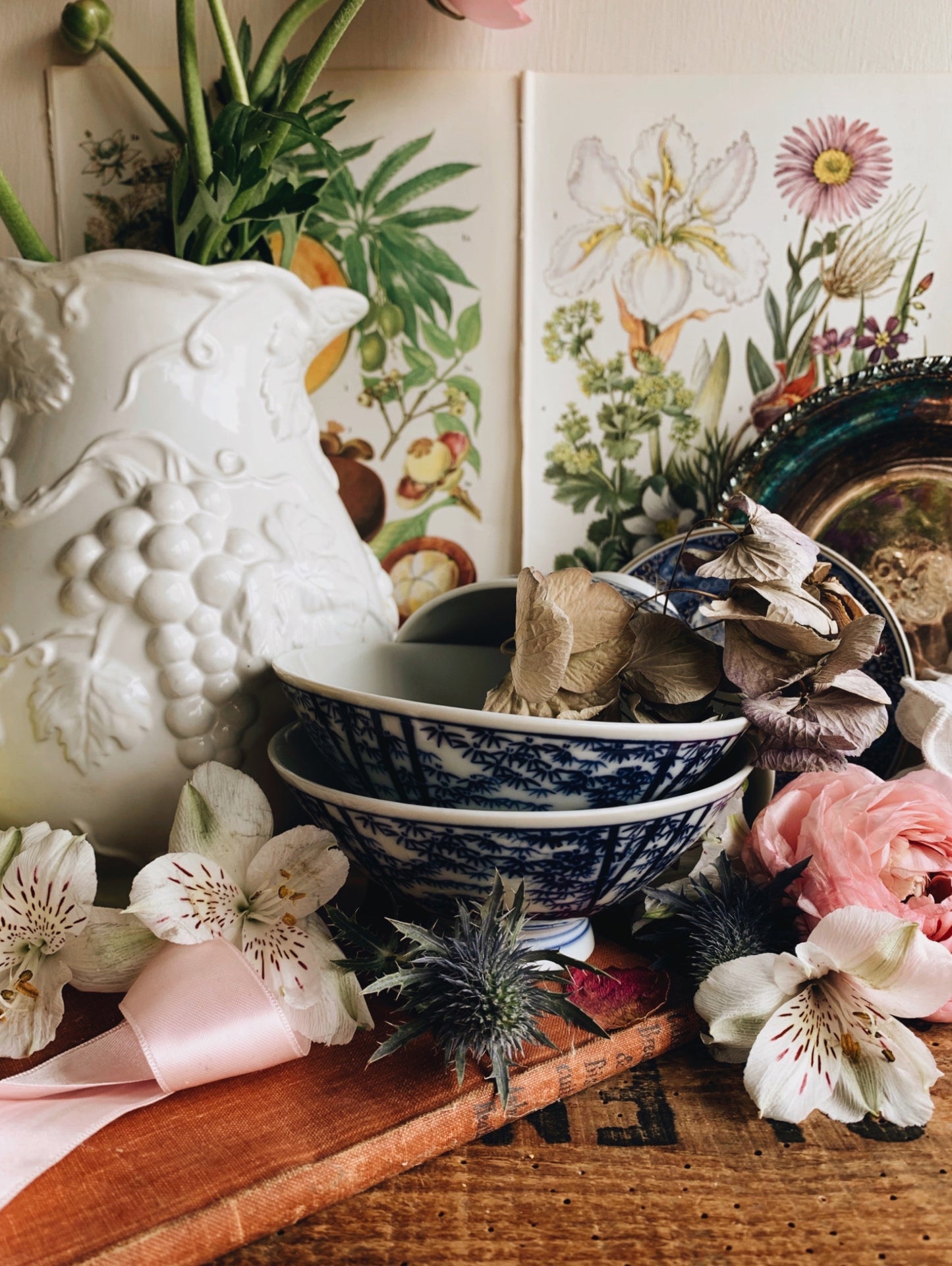 Vintage Blue & White Oriental Bowls (three available sold separately)