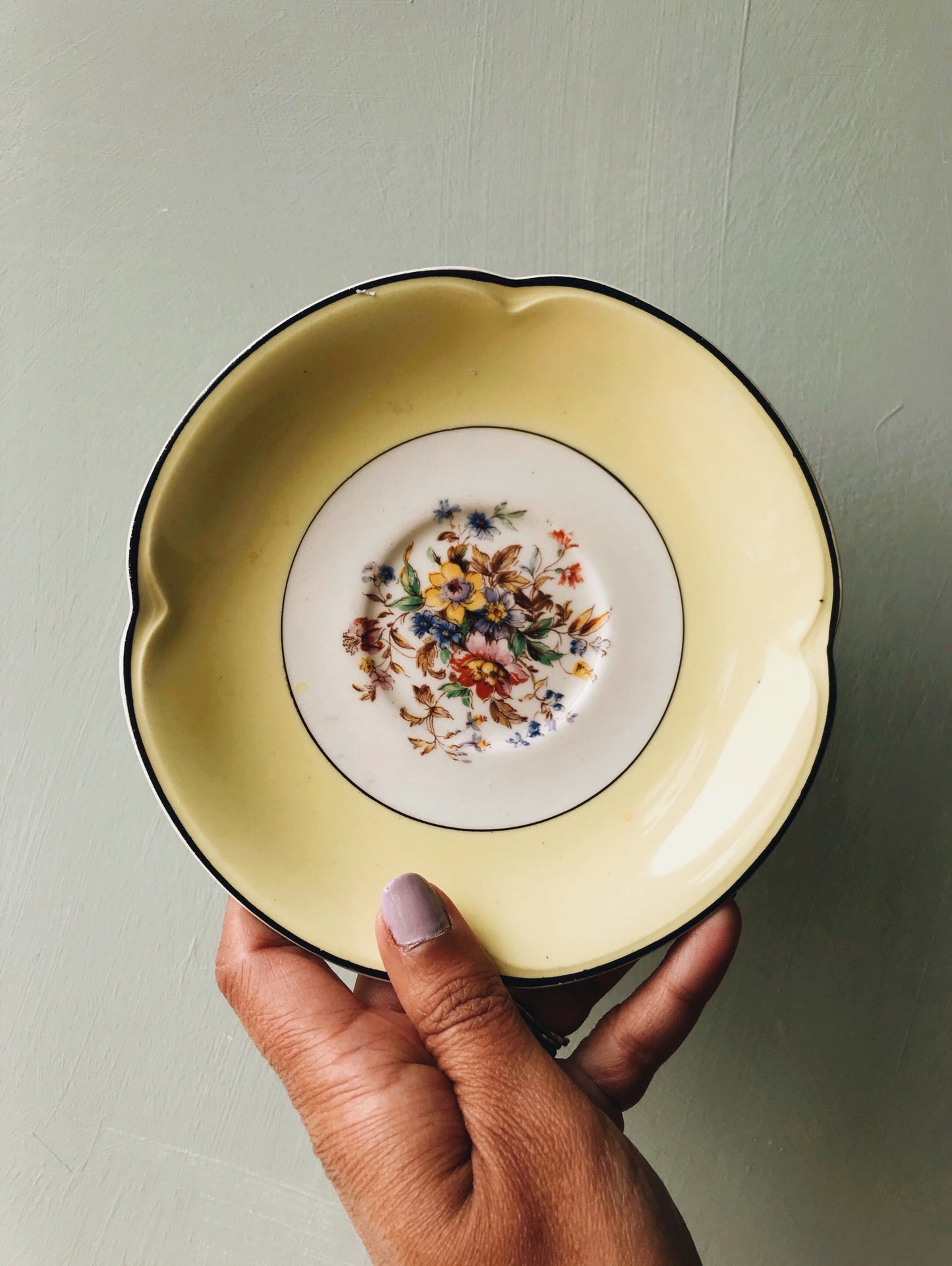 Vintage Yellow Floral Johnson’s Plate