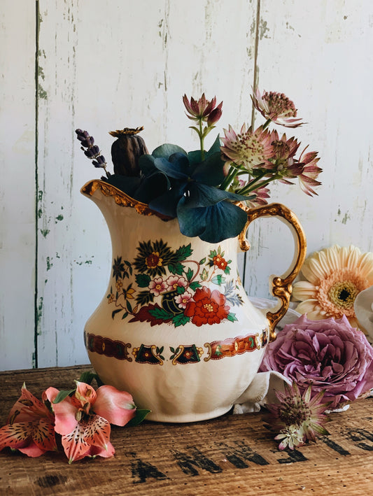 Antique Floral Gilt Vase ~ S&S