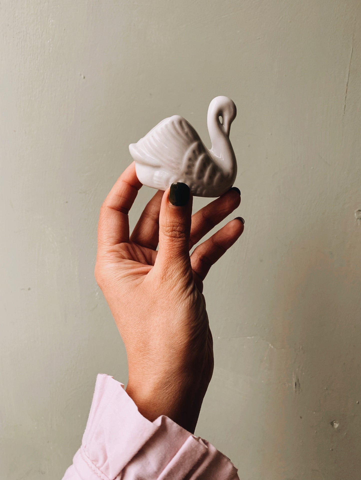 Vintage Ceramic Miniature Swan Planter