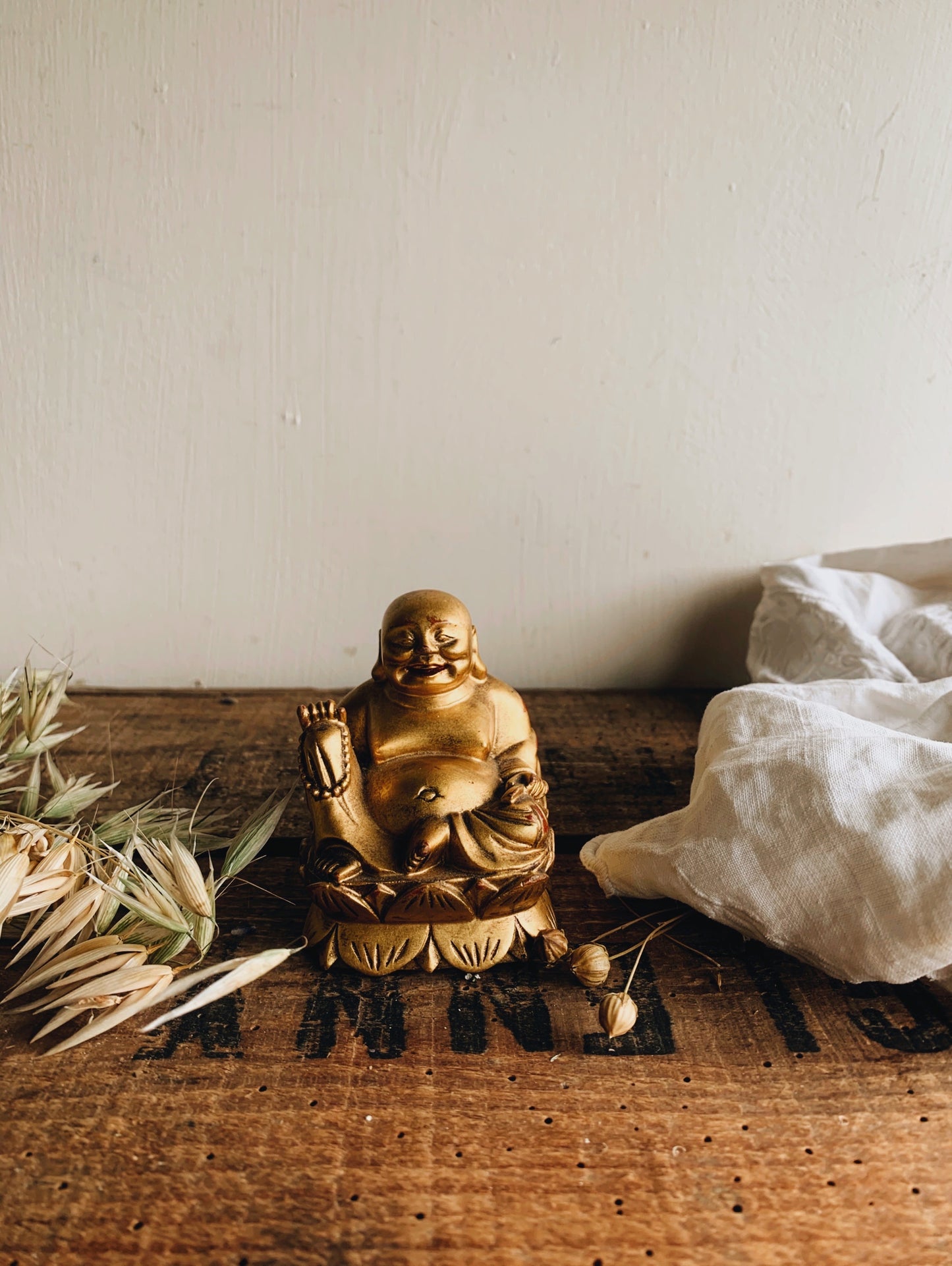 Vintage Wooden Buddha