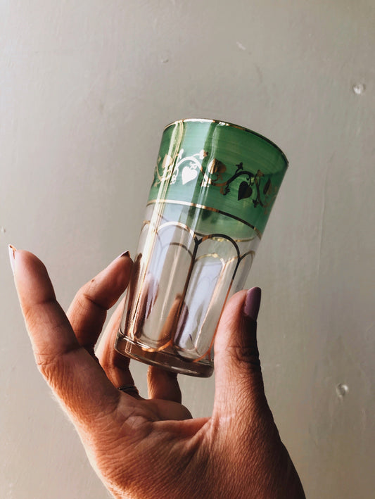 Vintage Jade Green & Gold Decorative Tumblers (sold separately)