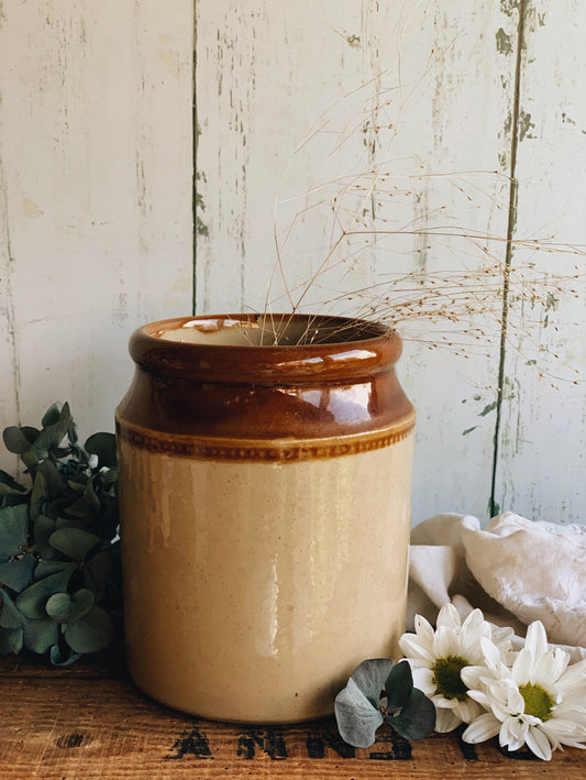 Large Antique Two Tone Glaze Earthware (UK SHIPPING ONLY)