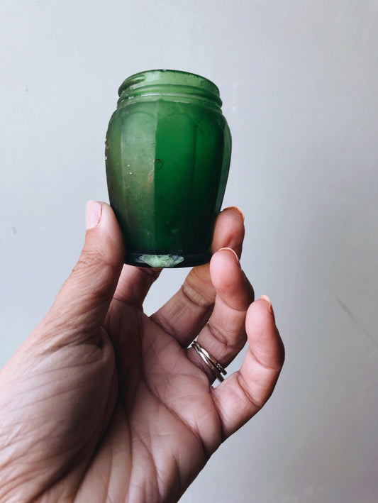 Antique Green Glass Pot