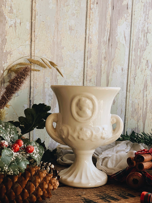 Vintage White Decorative Urn
