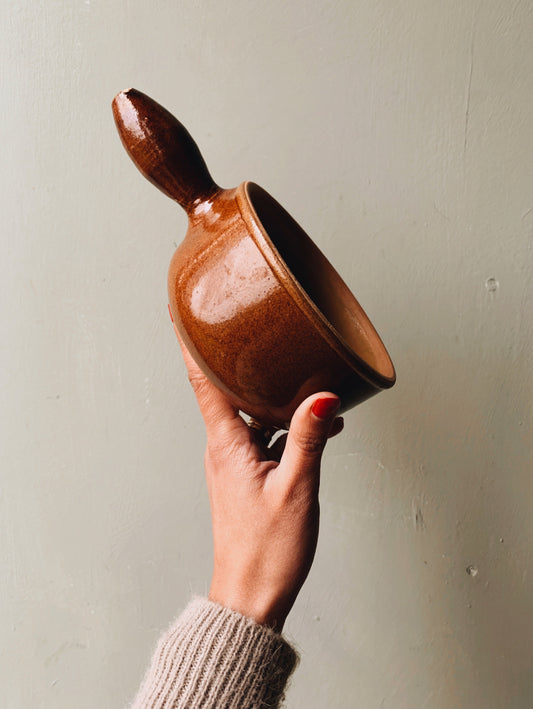 Vintage French Earthenware Pot with Handle