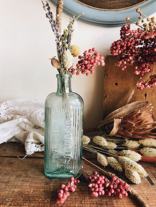 Large Antique Poisonous Apothecary Bottle