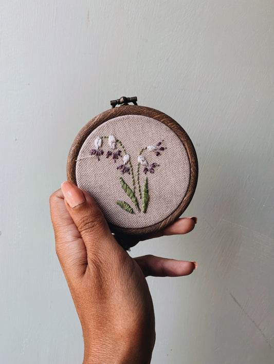 Vintage Snowdrops Embroidery Hoop / Hanging
