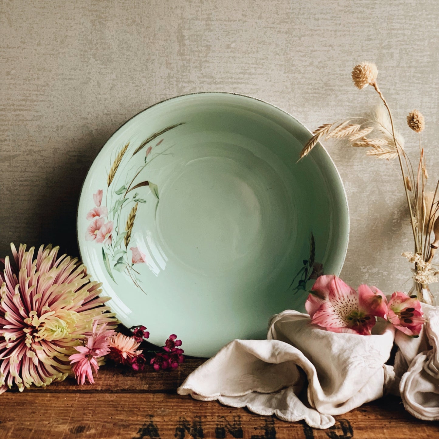 Vintage Mint Green Harvest Alfred Meakin Bowl