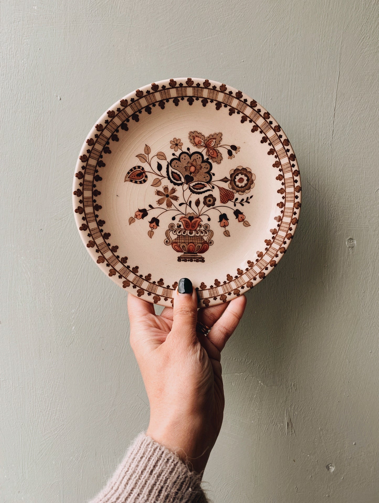 Retro Staffordshire Floral Plate
