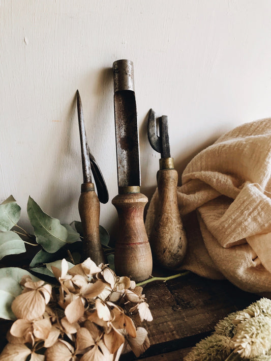 Antique Small Collection of Wooden Tools