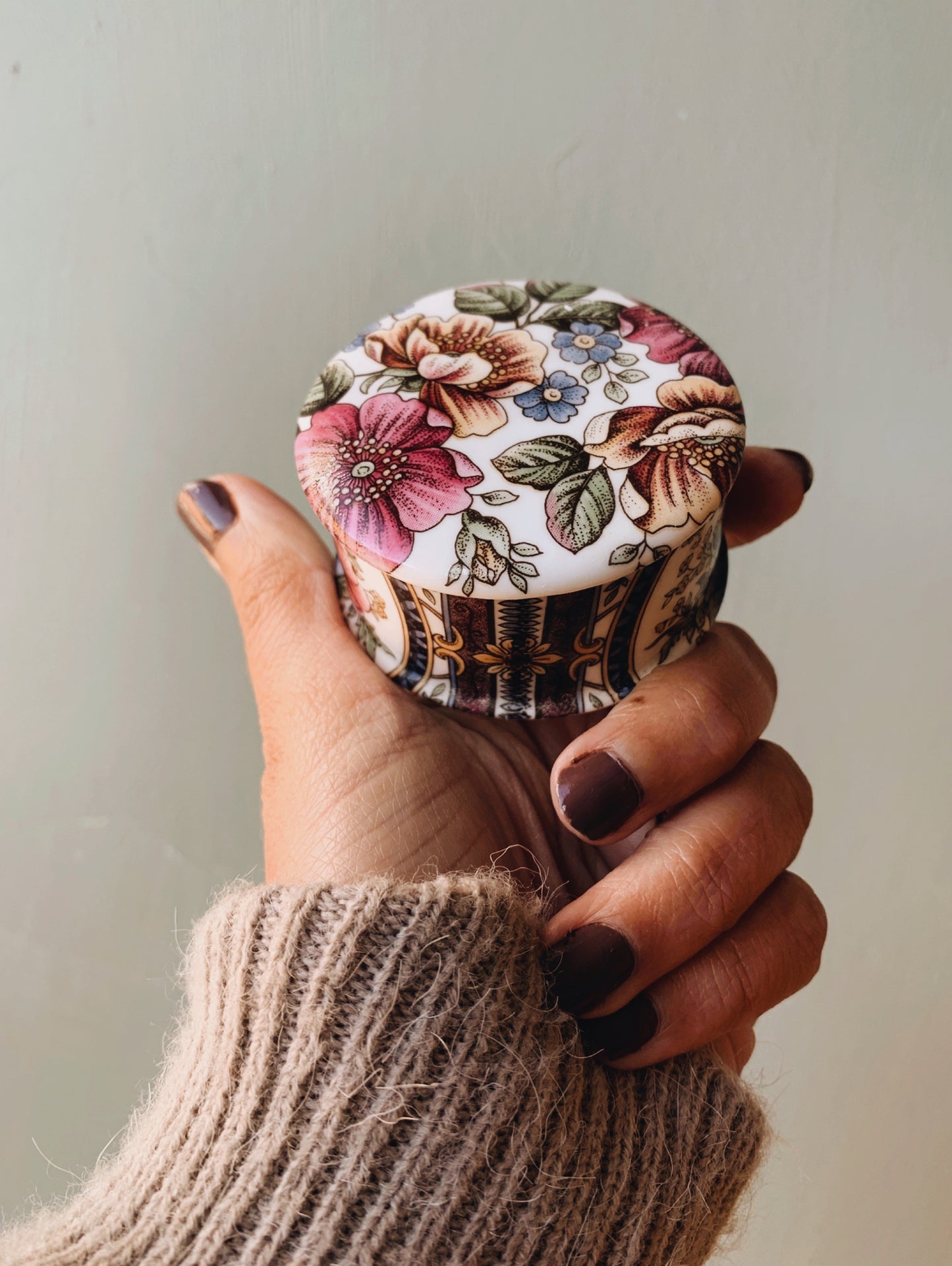 Vintage Staffordshire Floral Ceramic Pot