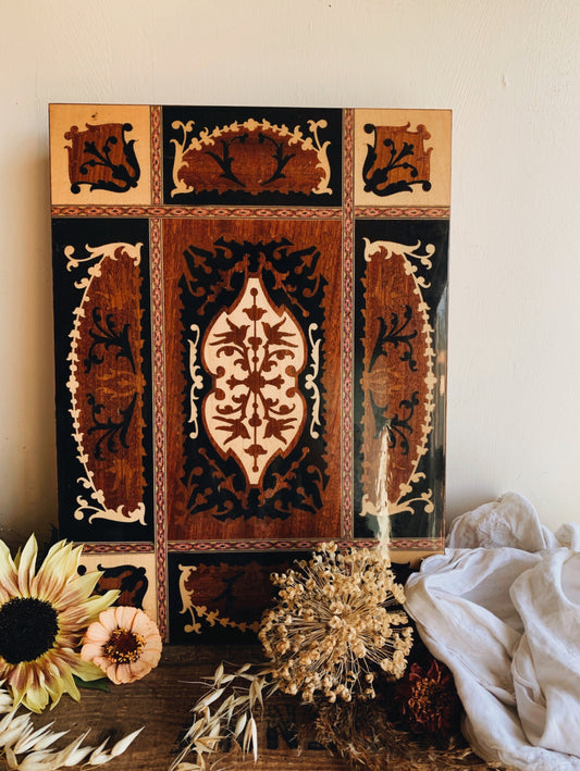 Vintage Wooden Parquet Decorative Jewellery Box