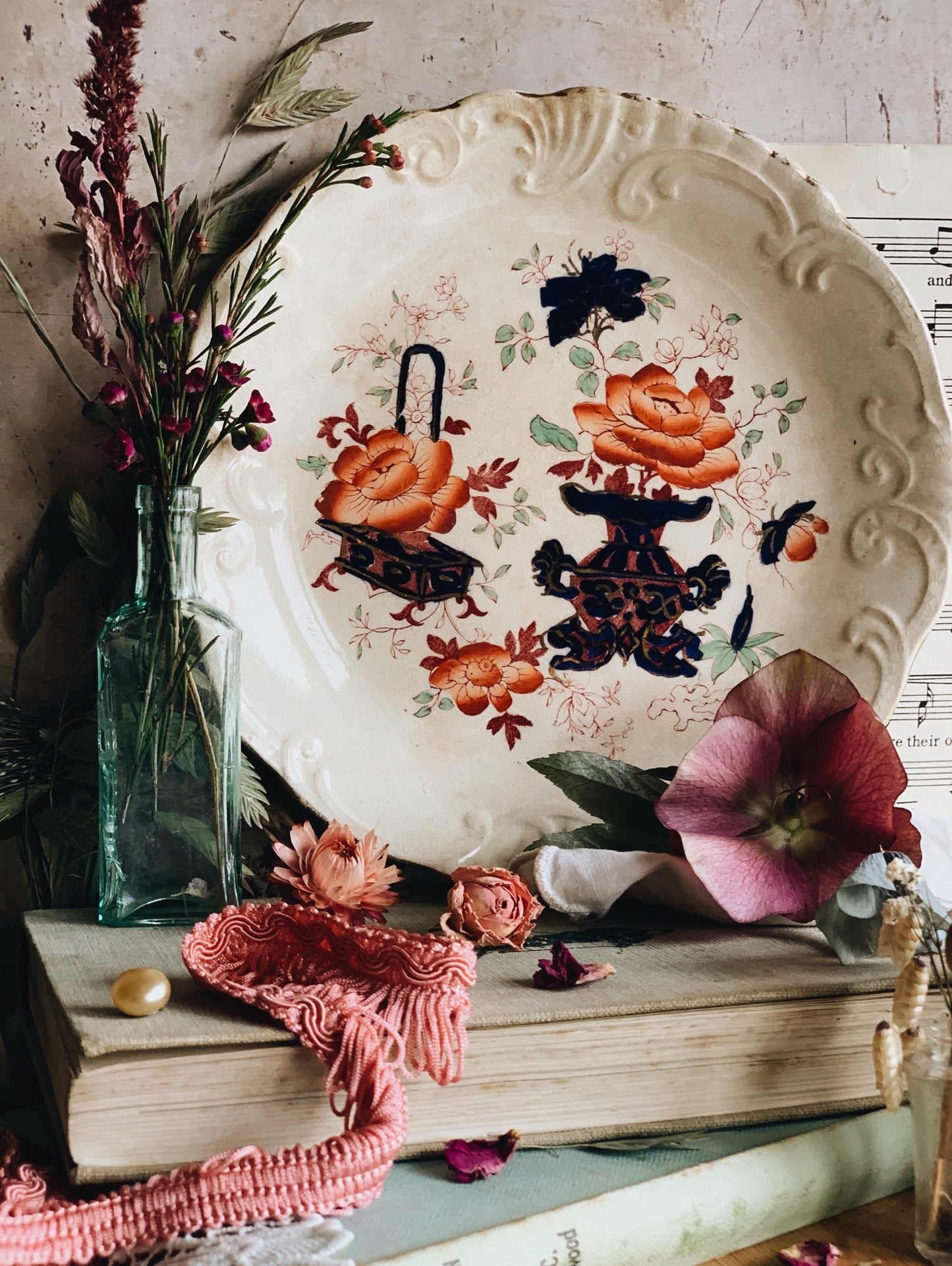 Antique (early) 1900’s Hand~engraved Floral Plate