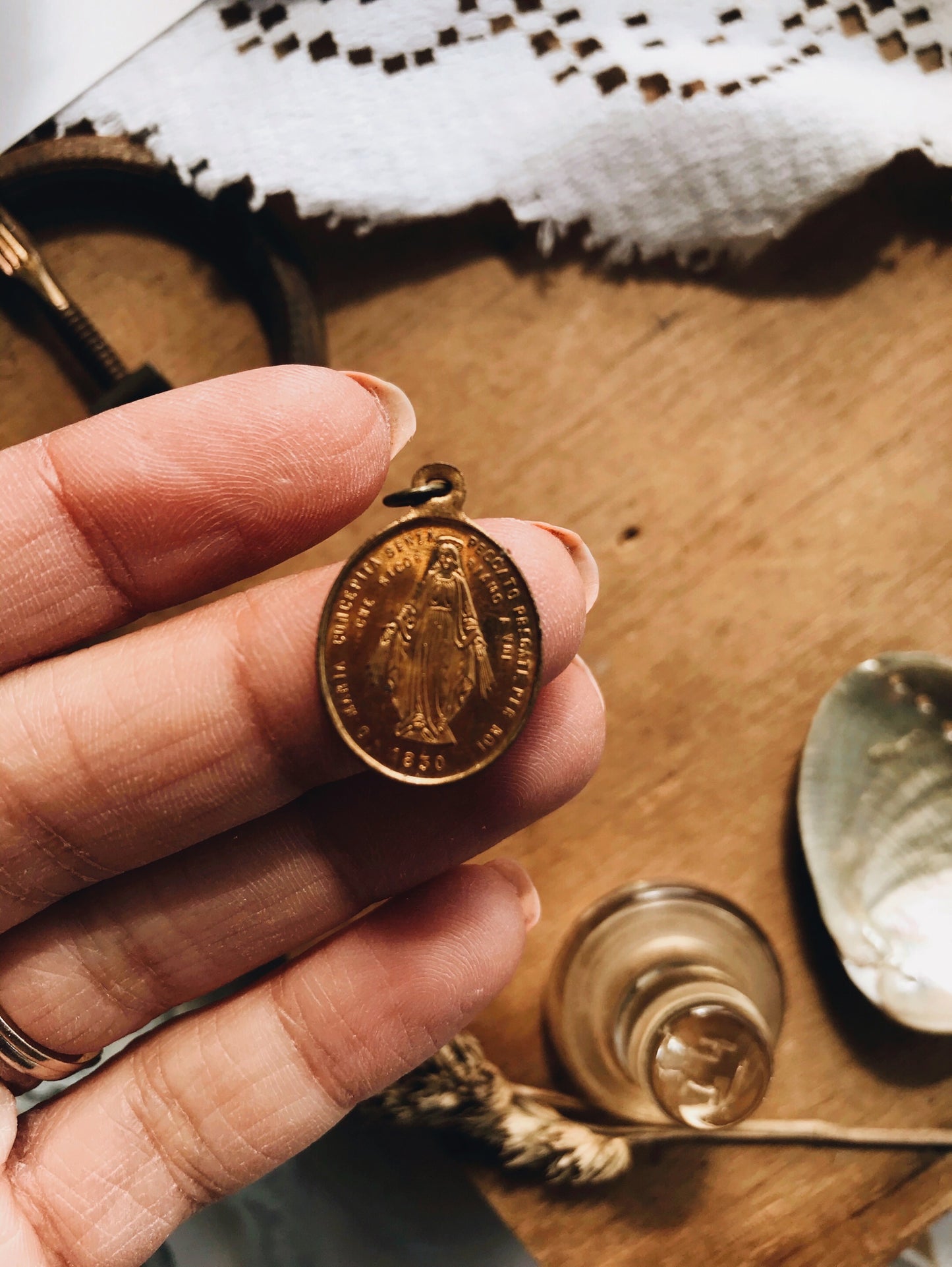 Vintage French Religious Pendant