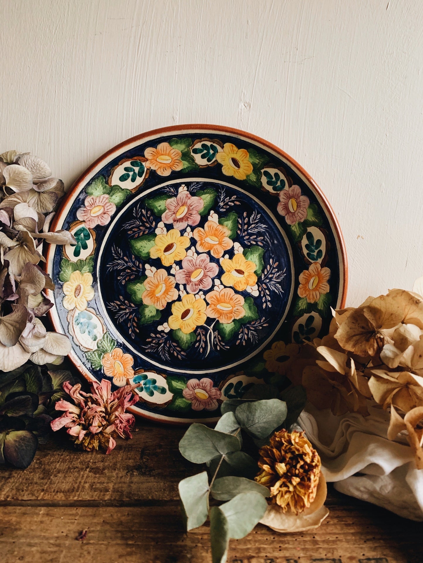 Rustic Vintage Floral Plate
