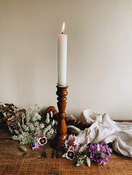 A Pair Vintage Wooden Candle Stick