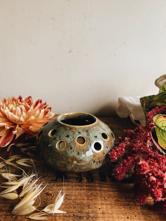 Vintage Rustic Drip Glaze Pot