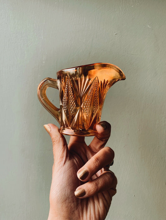 Vintage Orange Iridescent Jug