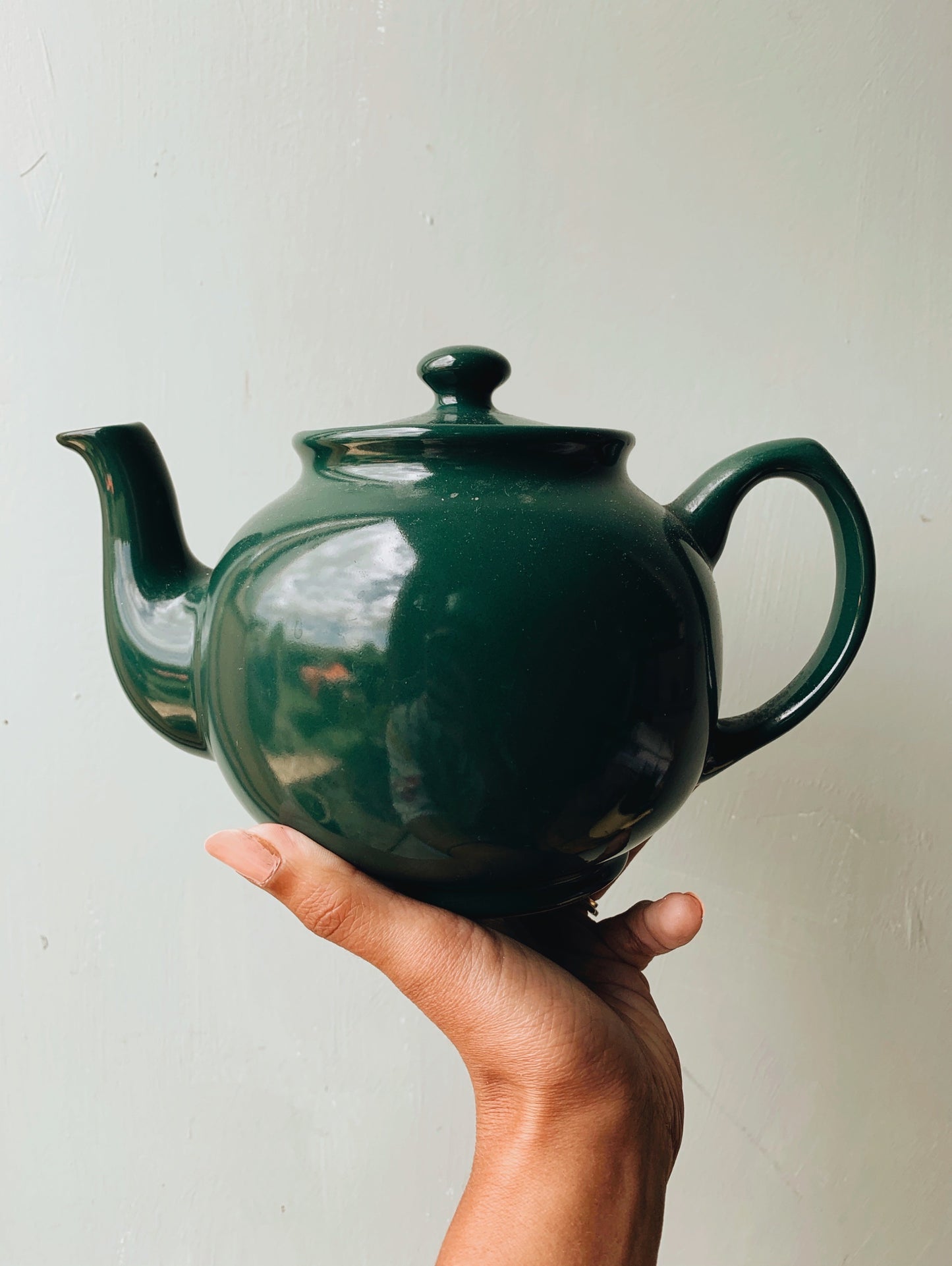 Vintage Green Ceramic Teapot