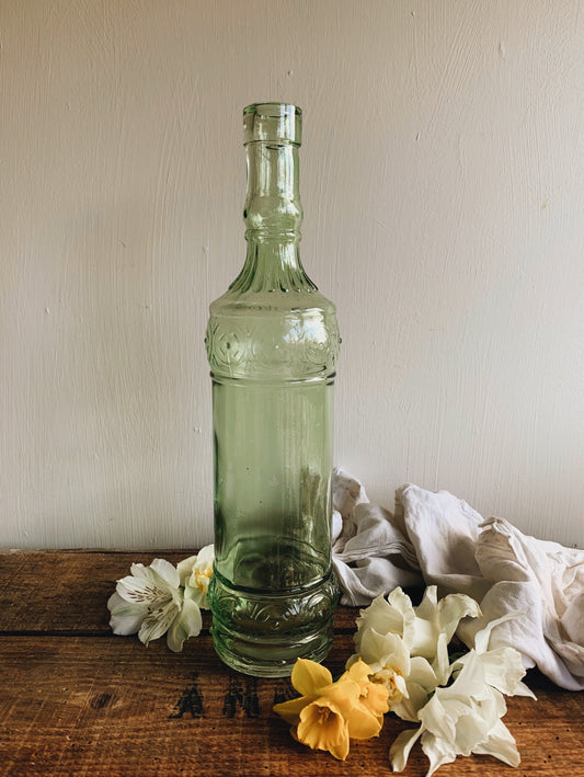 Large Vintage Green Decorative Bottle