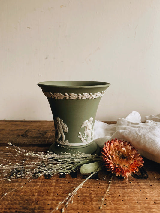 Vintage Green Wedgwood Vase