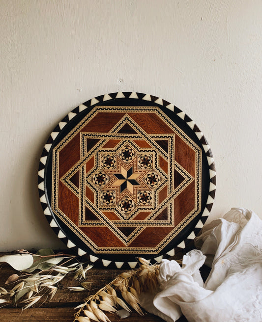 Vintage Spanish Colonial Parquetry Inlaid Artwork ~ Hanging