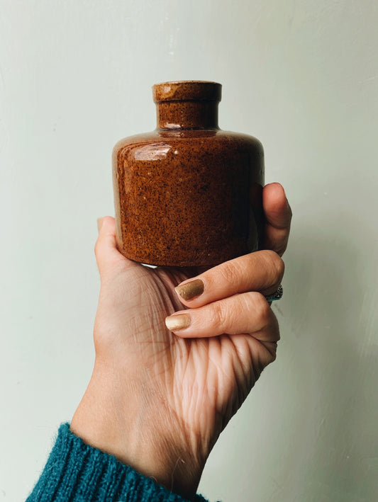 Antique Salt Glaze Stone Ink Pot