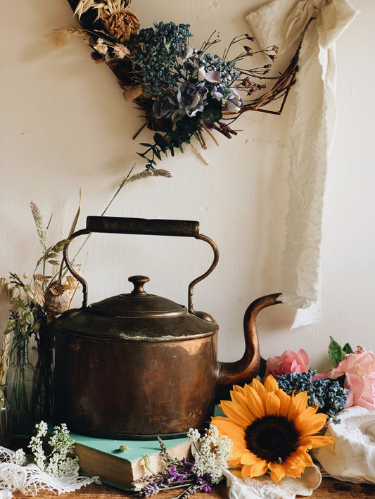 Antique Copper Teapot (rustic condition)