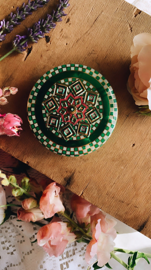 Vintage Decorative Green Tin