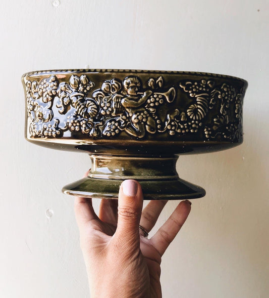 Large Vintage Arthur Wood Green Decorative Urn