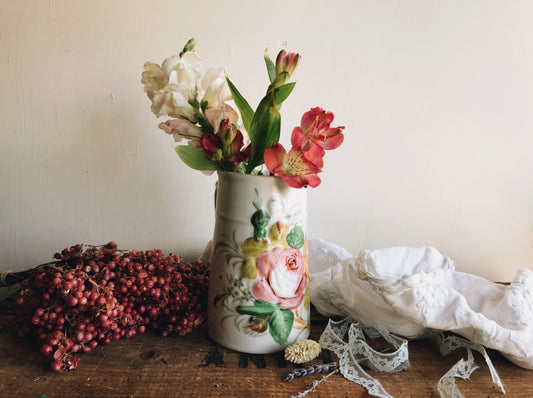 Vintage White Rose Jug