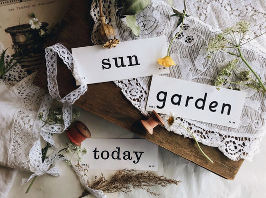 Retro 70s Word Cards ~ TODAY / GARDEN / SUN - Stone & Sage 