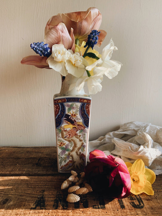 Vintage Japanese Paradise Bird Vase