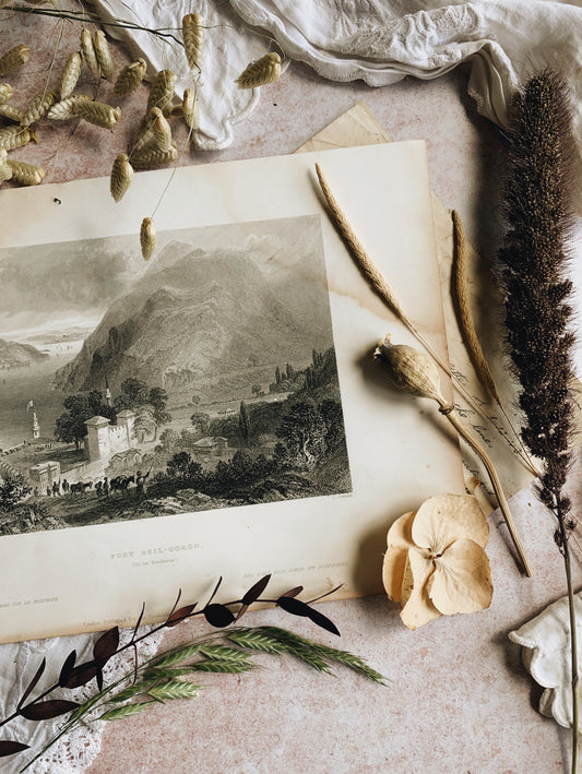 Antique 1800’s Port Bell Goro Etching