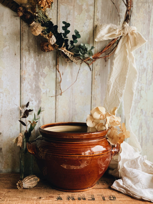 Large Vintage French Salt Glaze Confit Pot (UK SHIPPING ONLY)