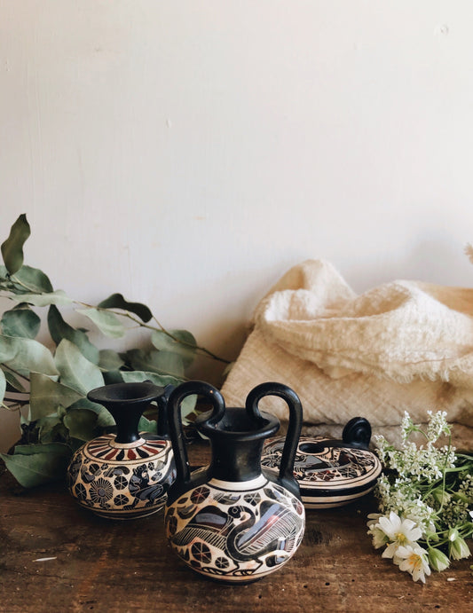 Rustic Hand-painted Greek Decorative Ceramic Set - Stone & Sage 