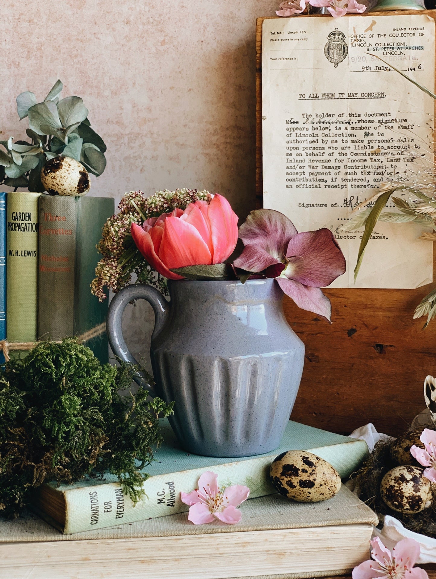 Antique Cornflower Blue / Purple Jug