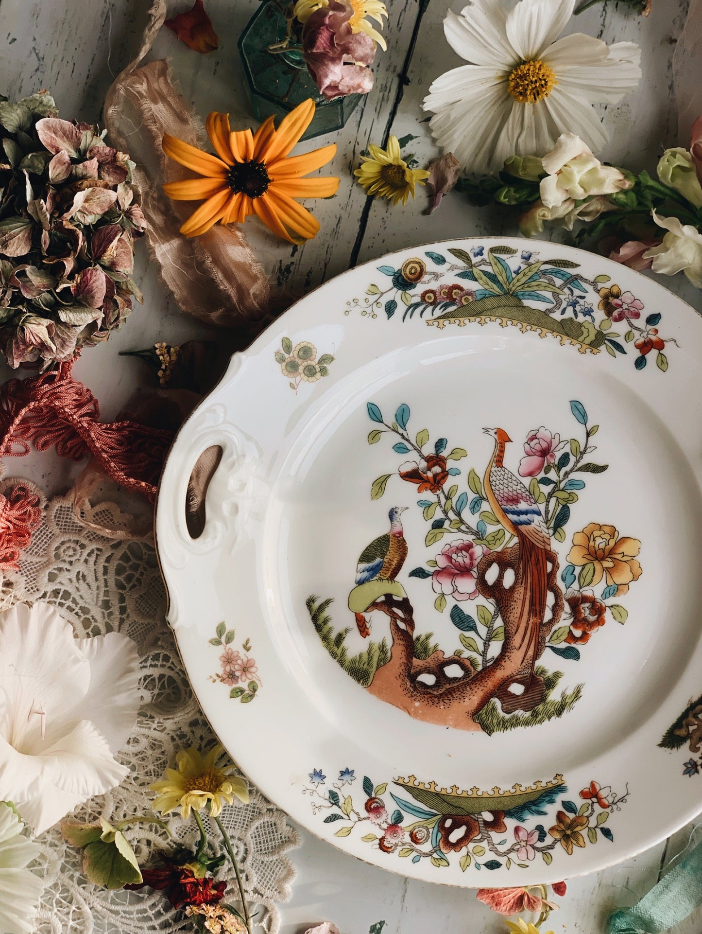 Antique Paradise Birds Plate