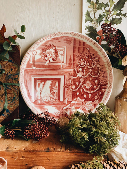 Vintage Pink Wedgwood “Christmas Eve” Plate (dish)