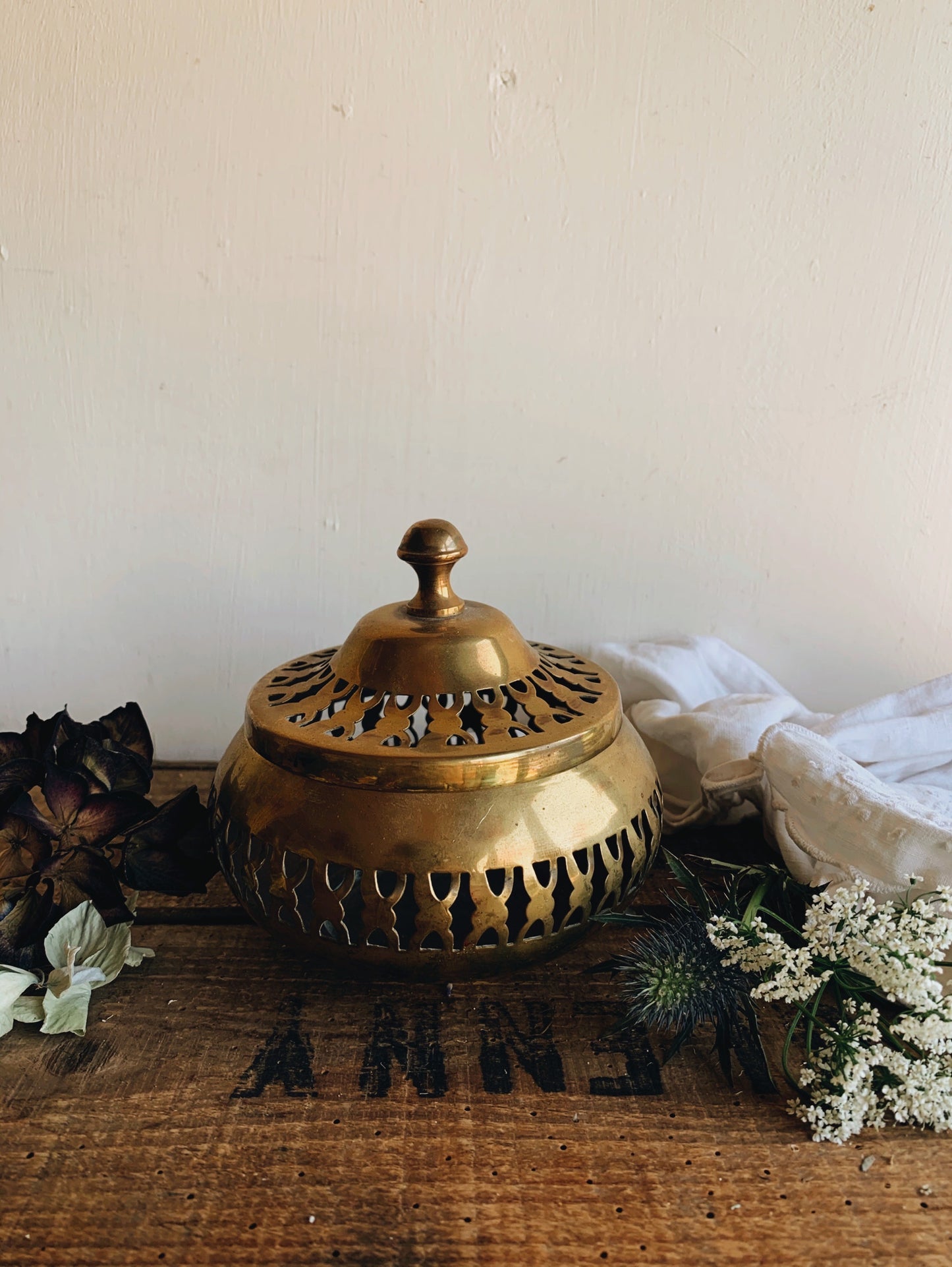 Vintage Brass Decorative Pot