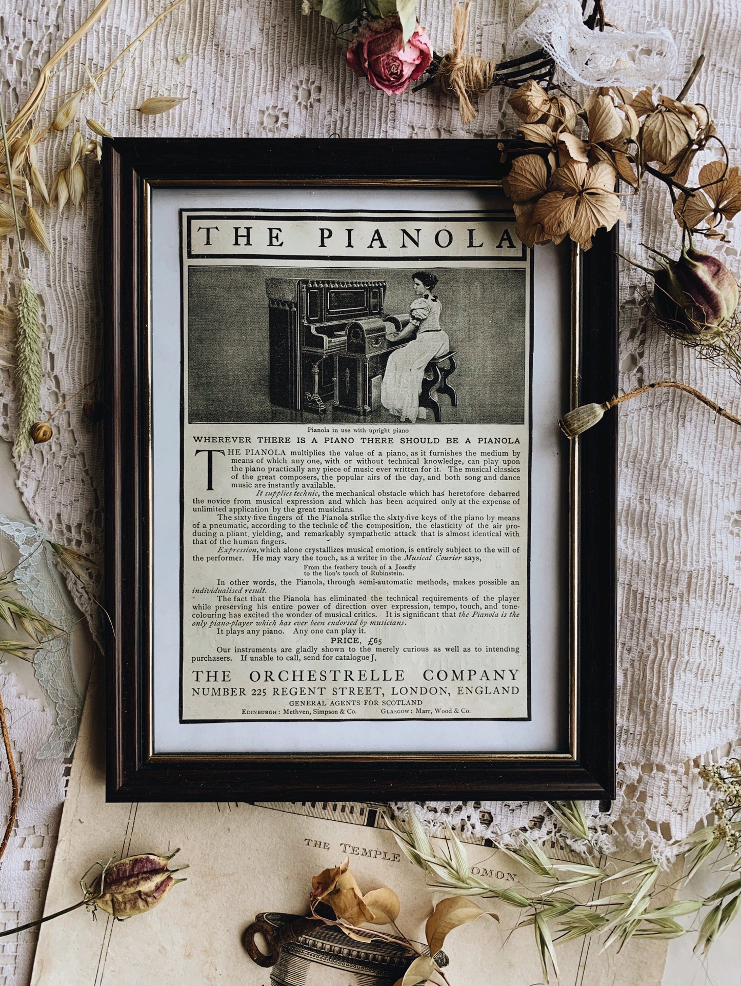 Vintage Newspaper Advertisement Framed