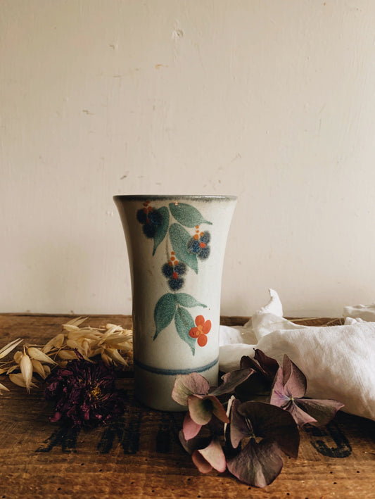 Vintage Green Floral Glaze Posy Vase