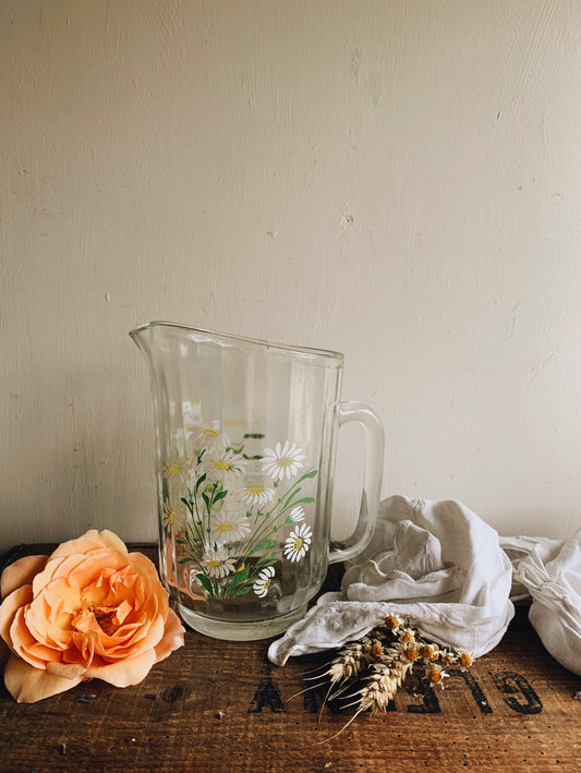 Retro Daisy Glass Jug