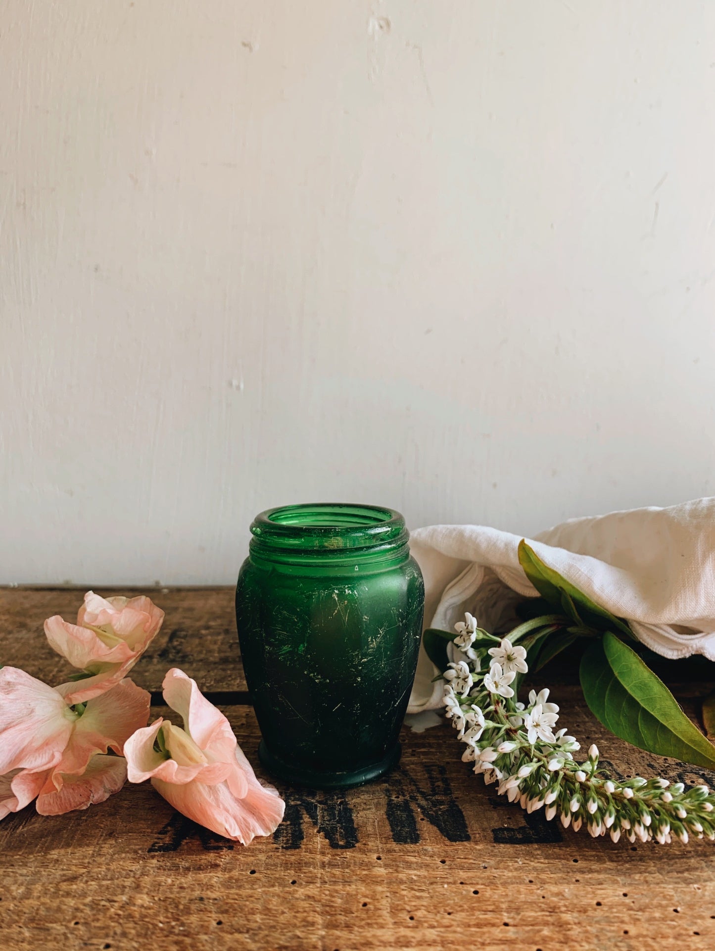 Antique Green Glass Pot