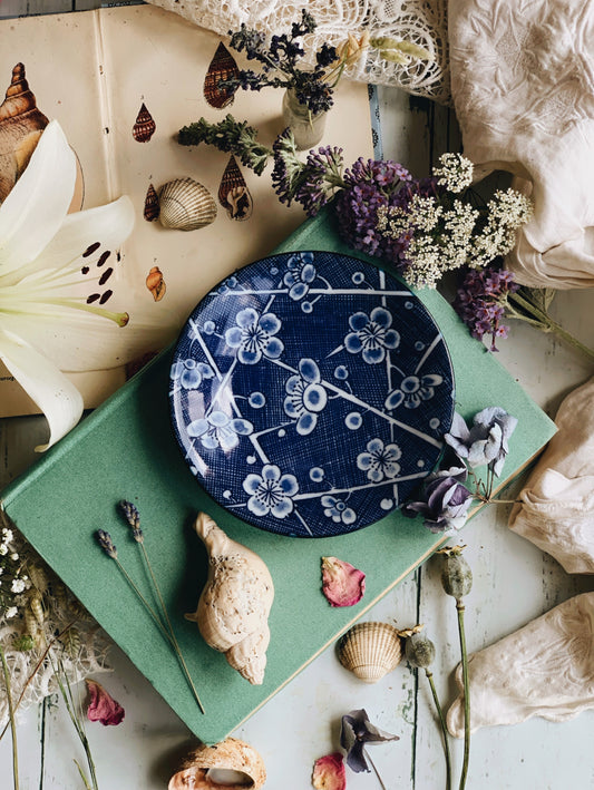Vintage Blue & White Oriental Plate