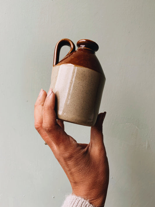 Vintage Two-tone Stoneware Pitcher