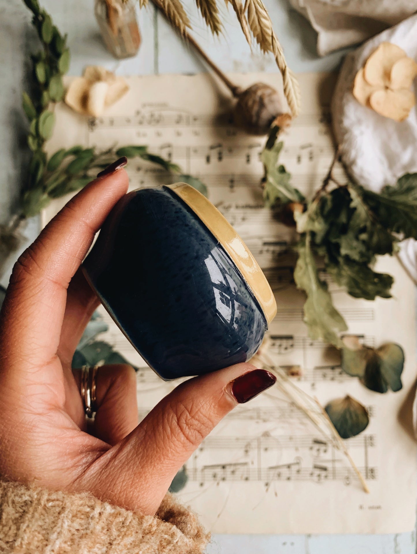 Vintage Denby Blue Salt Glaze Pot